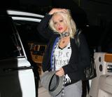 Christina Aguilera shows some cleavage in white tshirt at Club Hyde in Hollywood