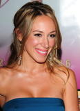 Haylie Duff shows busty cleavage and legs as she attends the premiere of Legally Blonde The Musical in Hollywood